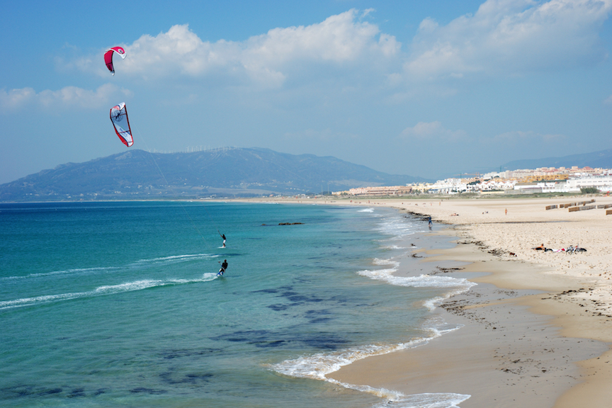 Kite Surfing In Tarifa, Southern Spain